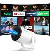YINCODI [Bulit in Apps] Portable Mini Projector, 1080P Smart Projector with WiFi and Bluetooth, 2...
