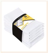Utopia Kitchen White Cloth Napkins [12 Pack, 18x18 Inch] Absorbent Cotton Blend Washable and Reus...