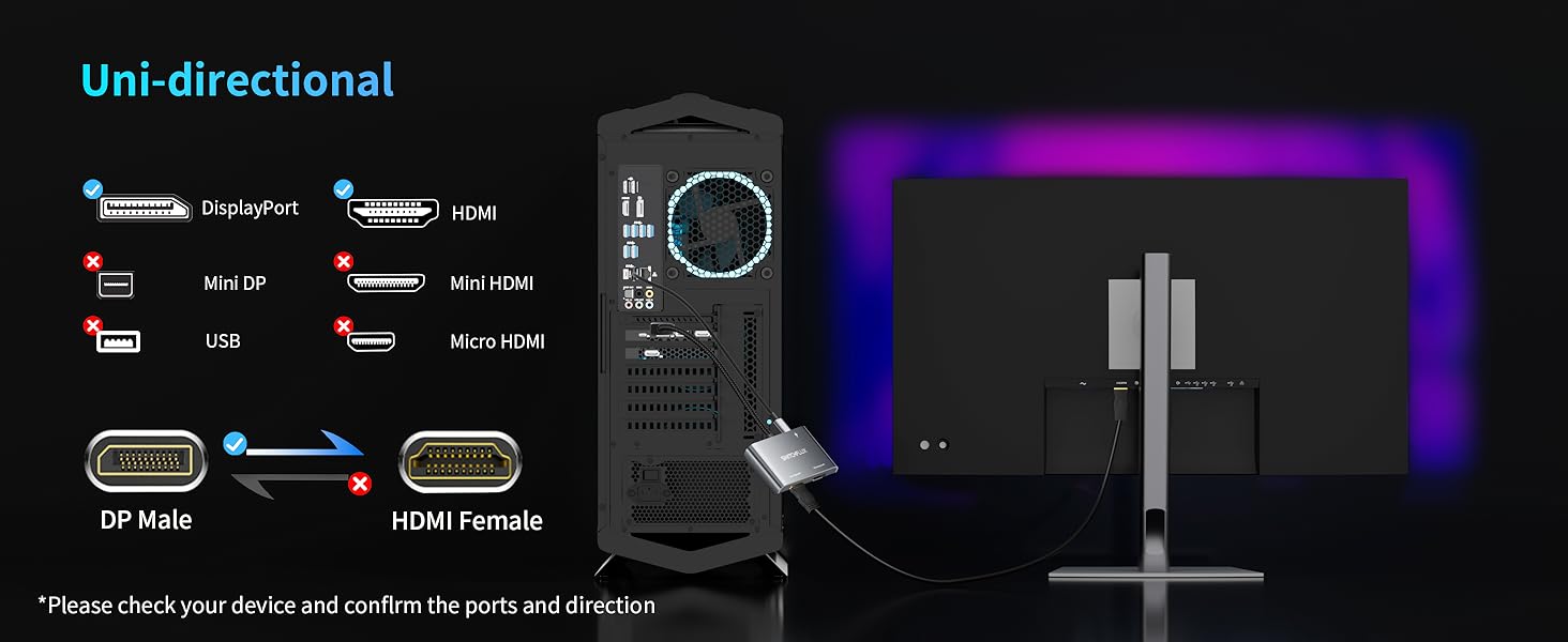 display port splitter 1 in 2 out