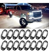 MICTUNING 2026 Upgraded White Rock Lights Super Bright Underglow Lighting Kit - 240 LEDs 16 Pods ...