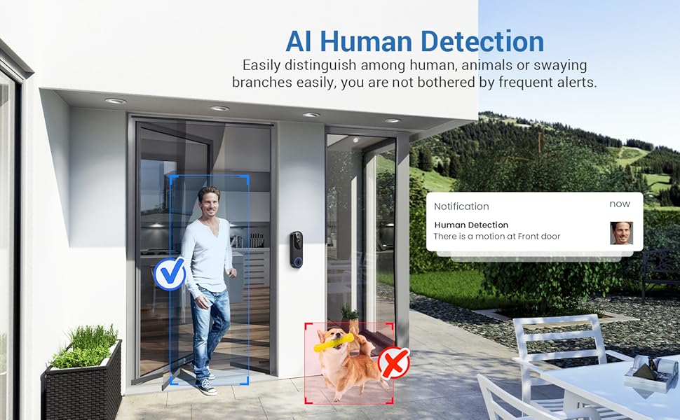 Al Human Detection wireless doorbell