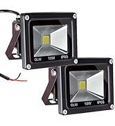 GLW 12V AC or DC LED Flood Light,10W Mini IP65 Waterproof Outdoor Light,900LM,6000K,Daylight Whit...