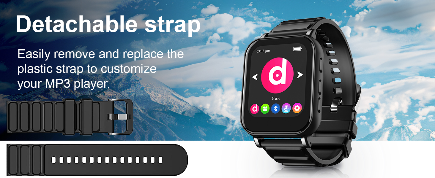 MP3 Player with Wristband for Running, No WiFi Sports Music Player, Bluetooth Walkman for Workout