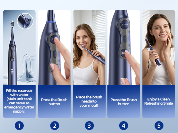 electric toothbrush with water flosser