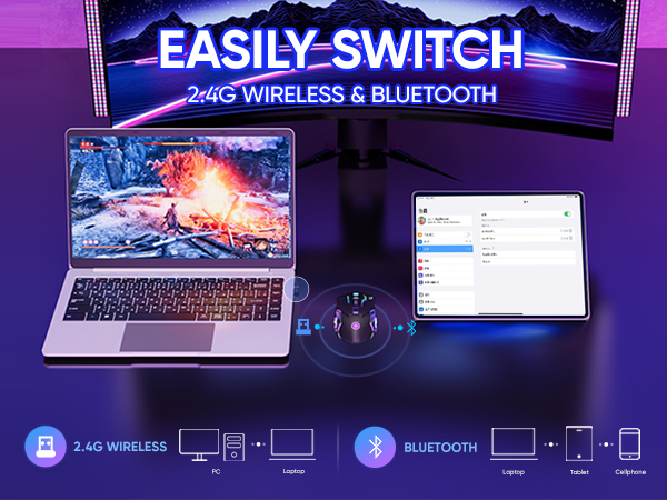 wireless bluetooth gaming mouse