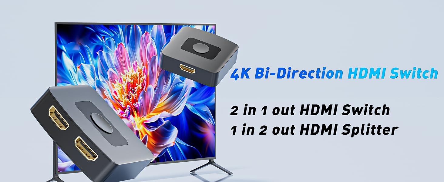 4K hdmi switcher 2 in 1 out