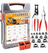 Fuzbaxy 352Pcs Spring Hose Clamp Assortment Kit with Pliers, 15 Sizes 6-25mm, Stainless Steel, fo...