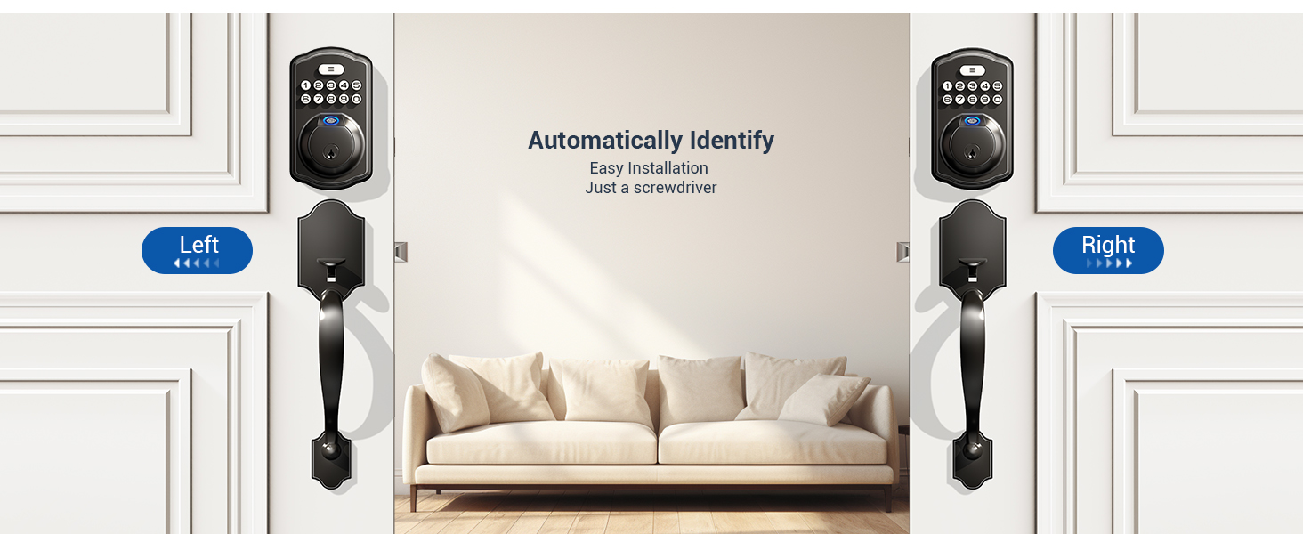 keyless entry door lock deadbolt with handle set