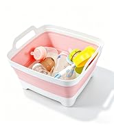 GIMWA Collapsible Wash Basin for Baby Bottles - 2.4 Gallons Portable Wash Bin for RV Camping Sink...