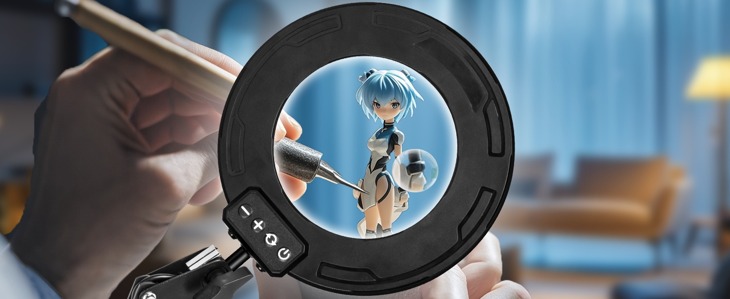 Miniature painting magnifier with light and stand 10x magnifying glass with light