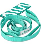 Trideer Stretching Strap Yoga Strap Yoga Band for Physical Therapy, 10 Loop Non-Elastic Yoga Stra...