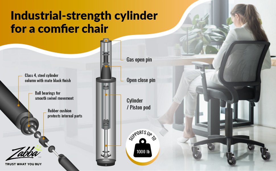 Industrial-strength cylinder for a comfier chair