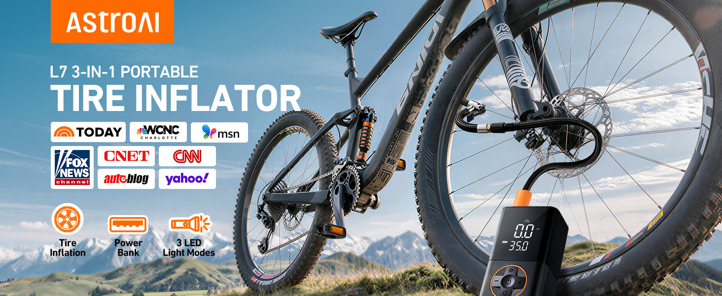 Bike Pump tire inflator portable air compressor e bike accessories