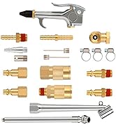 Hromee Air Hose Fittings 1/4 Inch NPT Brass Quick Connect Coupler and Plug, 20 Pieces Air Compres...
