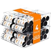 SCAVATA 4 Pack Skinny Can Organizer for Refrigerator, Stackable Tall Skinny Soda Pop Can Holder D...