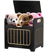 Aenuert Black Storage Chests, Small Cube Storage Organizer,Wooden Storage Bin With Handle For Sto...