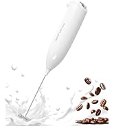 SIMPLETaste Milk Frother Handheld Battery Operated Electric Foam Maker, White Drink Mixer with St...