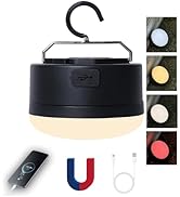 LED Rechargeable Camping Light, 4 Modes, Bright Tent Light with Magnetic Base, Red Light Camping ...