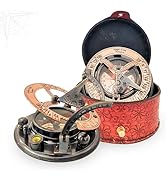 ANTIQUANA Navigate Your Destiny with Grace: Exquisite Vintage Brass Compass with Leather Case - Y...