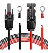 CERRXIAN 14AWG 3.2FT Solar Extension Bare Wire Cable with Female and Male Connector with O Ring S...