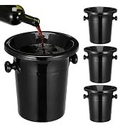 DOITOOL 4 Pcs Wine Spittoon Black Tasting Dump Buckets with Lid and Handles | Plastic spit cup fo...