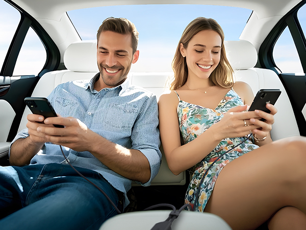 USB C splitter charging cable with 140W PD, data transfer, perfect for on-to-go