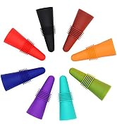 Wine Stoppers Beverage Bottle Sealer Soft Silicone Wine Bottle Stoppers Corks with Grip Top for K...