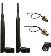 HUACAM HCM16 2 x 2.4GHz 6dBi Indoor Omni-Directional Antenna 802.11n/b/g RP-SMA Female Connector ...