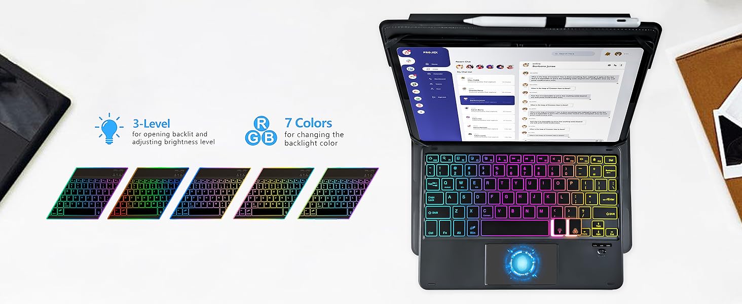 Universal Touchpad Keyboard Case for 9.7-11.0 tablet-Black-2