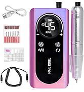 Electric 45000RPM Nail Drill Machine Rechargeable Portable Nail File Electric DIY Nail Drill Kit ...