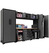 Torin Garage Cabinets Storage System, 9 Piece Included Steel Drawers Rolling Chest,Locked Storage...