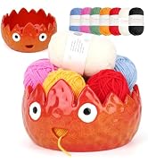 Coopay Flame Yarn Bowl for Crochet/Knitting, Cute Yarn Storage Bowl, 7in | Yarn Bowl with 7 Mini ...