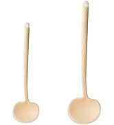 Silicone Cooking Spoon, High Heat Resistant Round Spatula, Extra Long Large Kitchen Ladle for Sco...