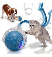 Smart Interactive Cat Toy Ball - Automatic Rolling Robotic Chase Toy [Blue] | Active chirping pet...