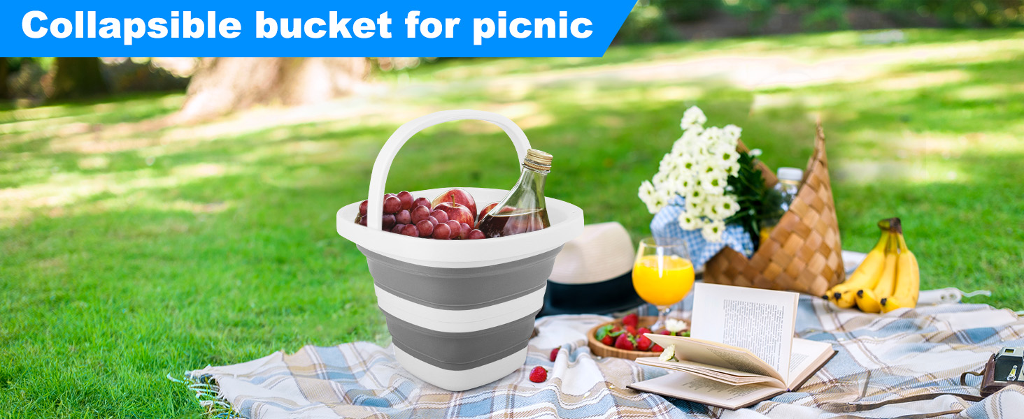 Collapsible bucket for picnic
