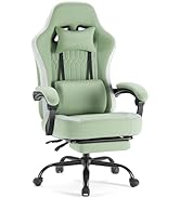 DUMOS Gaming Chair with Linkage Armrests, Video Game Chairs with Pocket Spring Cushion, Ergonomic...