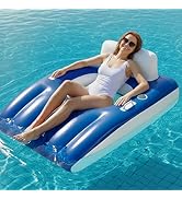 Funscape Inflatable Pool Lounge Floats Adult, Large Swimming Pool Sofa Floaties, Beach Tanning Re...
