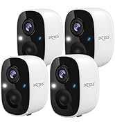 Dzees 2K Security Cameras Wireless Outdoor, Battery Powered AI Motion Detection Spotlight Siren A...