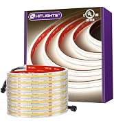 Outdoor COB LED Strip Lights Waterproof White 4000K, 16.4ft IP67 24V Tape Light High Density, 256...