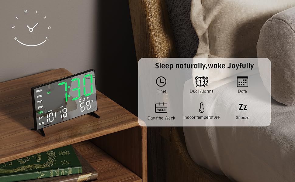 Haimiage Digital Mirror Alarm Clock