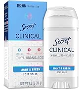 Secret Clinical Strength 100HR Sweat &amp; Odor, Soft Solid Antiperspirant Deodorant for Women, 3X St...