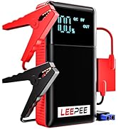 LEEPEE T47 Portable Car Jump Starter, 12V 2500A Peak Power Bank for Up to 7L Gas &amp; 5.5L Diesel, F...