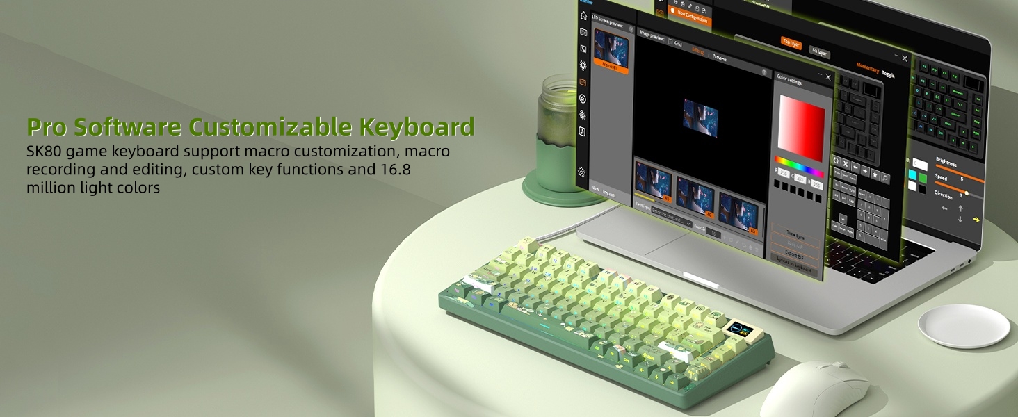 75% Percent Keyboard with Color Multimedia Display Mechanical Gaming Keyboard Cute Hot Swappable