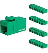 Iwillink RJ45 Cat6 Keystone Jack 25-Pack - Female to Female Ethernet Coupler, UTP Insert, Green