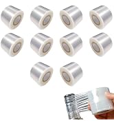 10Pcs Mini Stretch Wrap Film, 1.57" x 656 FT Clear Unheated Shrink Wrap Roll, Mini Hand Stretch W...