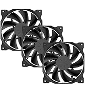 uphere 3-Pack Long Life Computer Case Fan 120mm Cooling Case Fan for Computer Cases Cooling,12BK3-3
