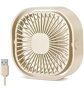 Small USB Desk Fan, 4 Inch Quiet Mini Table Fan,3 Speeds Portable Desktop Fan, 360°Rotatable Litt...