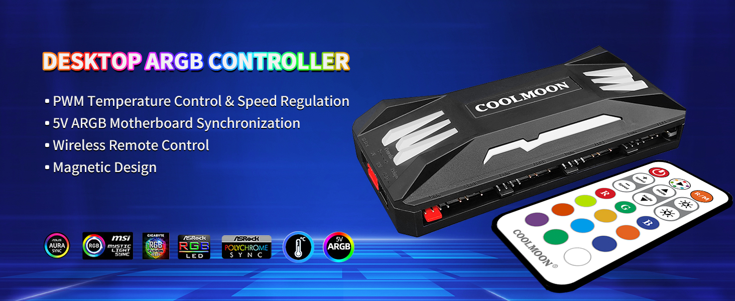 Computer ARgb Fan Temperature Control Integrator 5V argb controller fan FelRelWel 