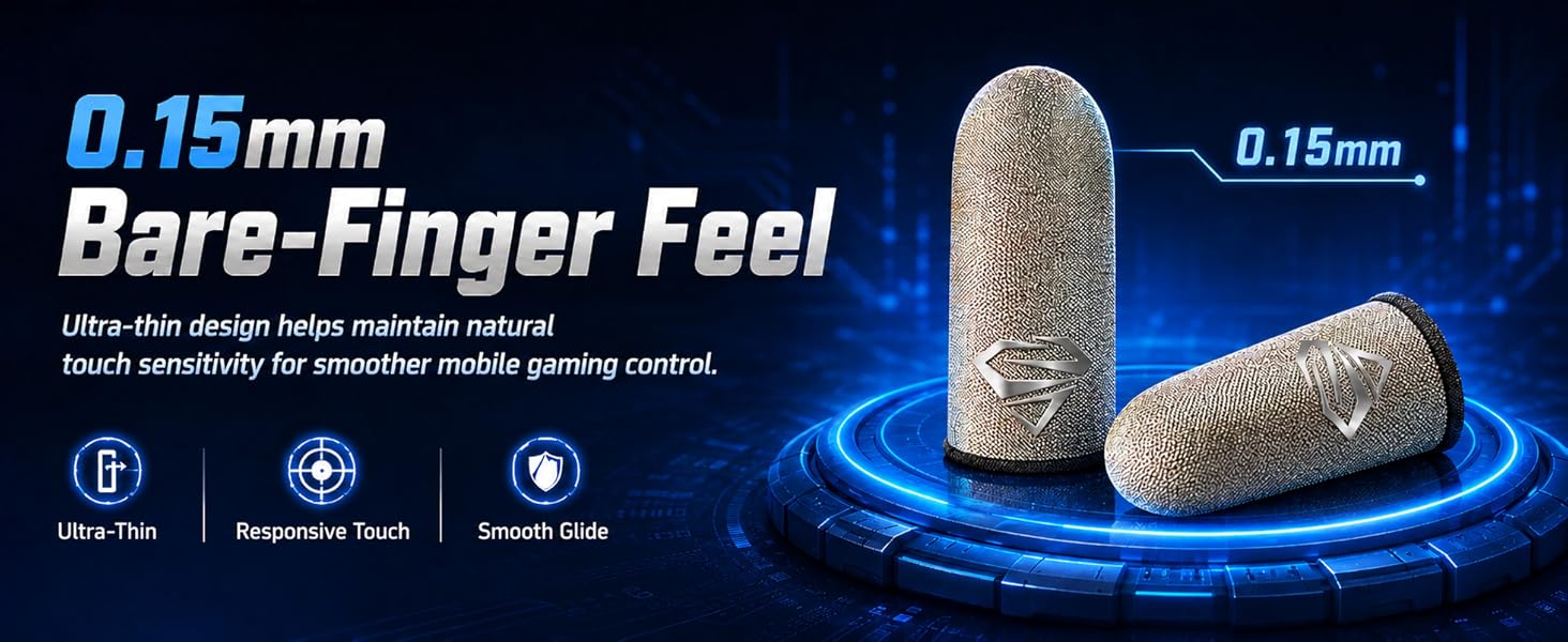 0.15mm ultra-thin gaming finger sleeves for bare-finger feel