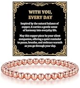 BioMag Copper Beaded Bracelet for Women Men, Minimalist Pure Copper Jewelry with 6MM Beads, Simpl...